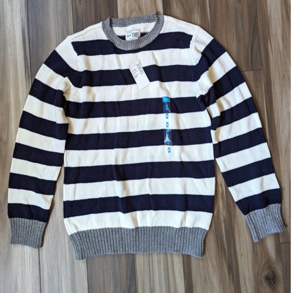 NWT The Children's Place Boys Knit Sweater Striped Pullover Cardigan M (… - Picture 1 of 4